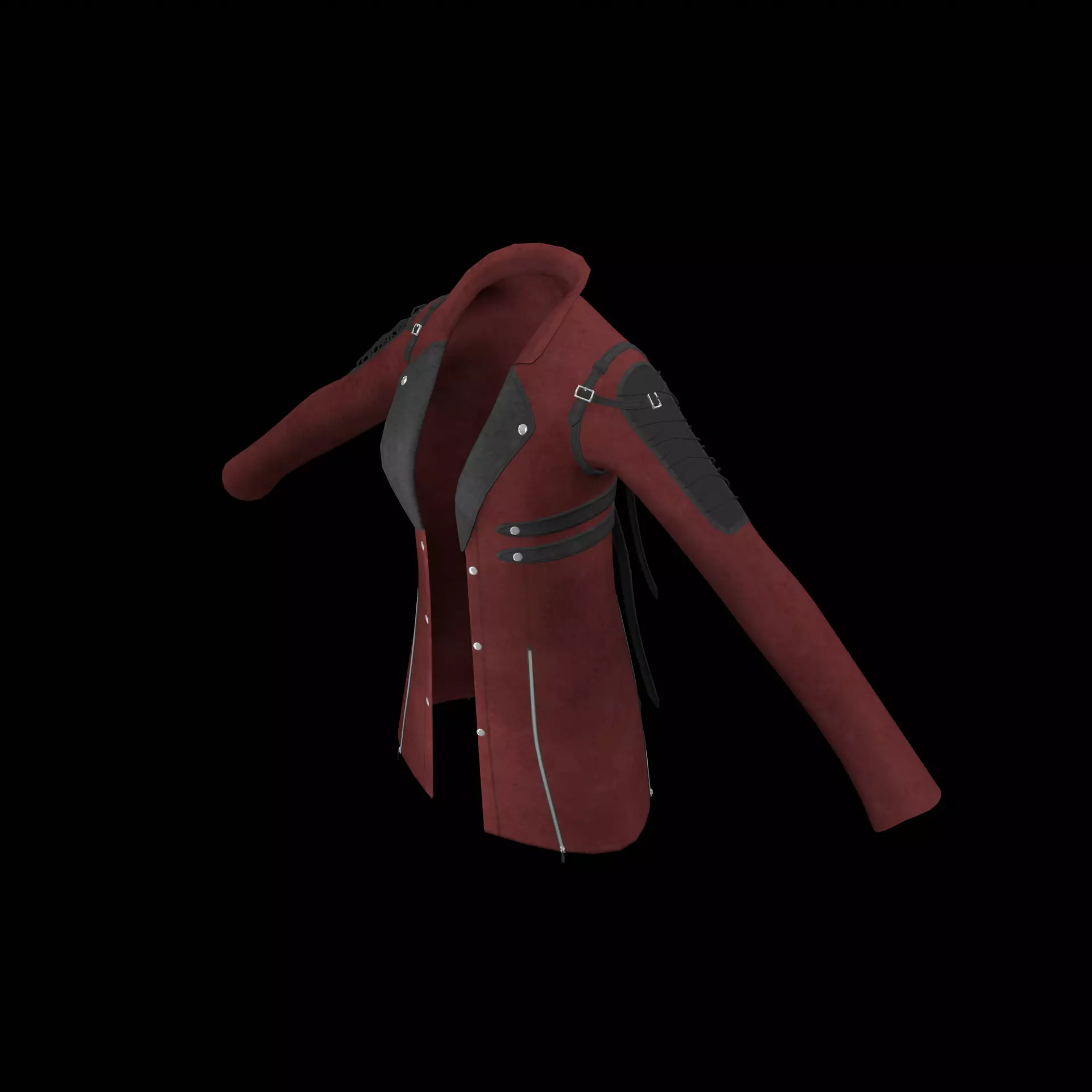 Red Leather Jacket Low-poly 3D model_0
