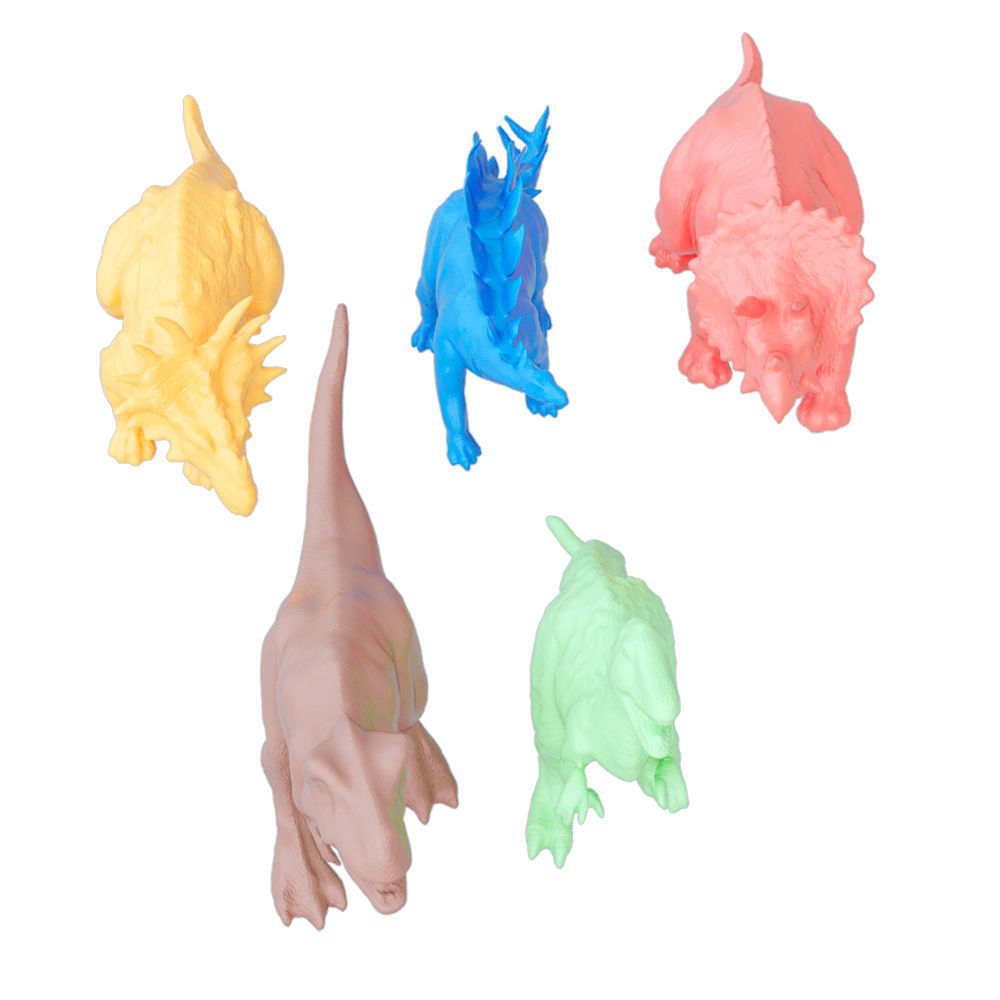 Collection of colored dinosaurs 3D model_3