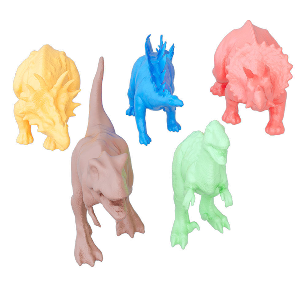 Collection of colored dinosaurs 3D model_1