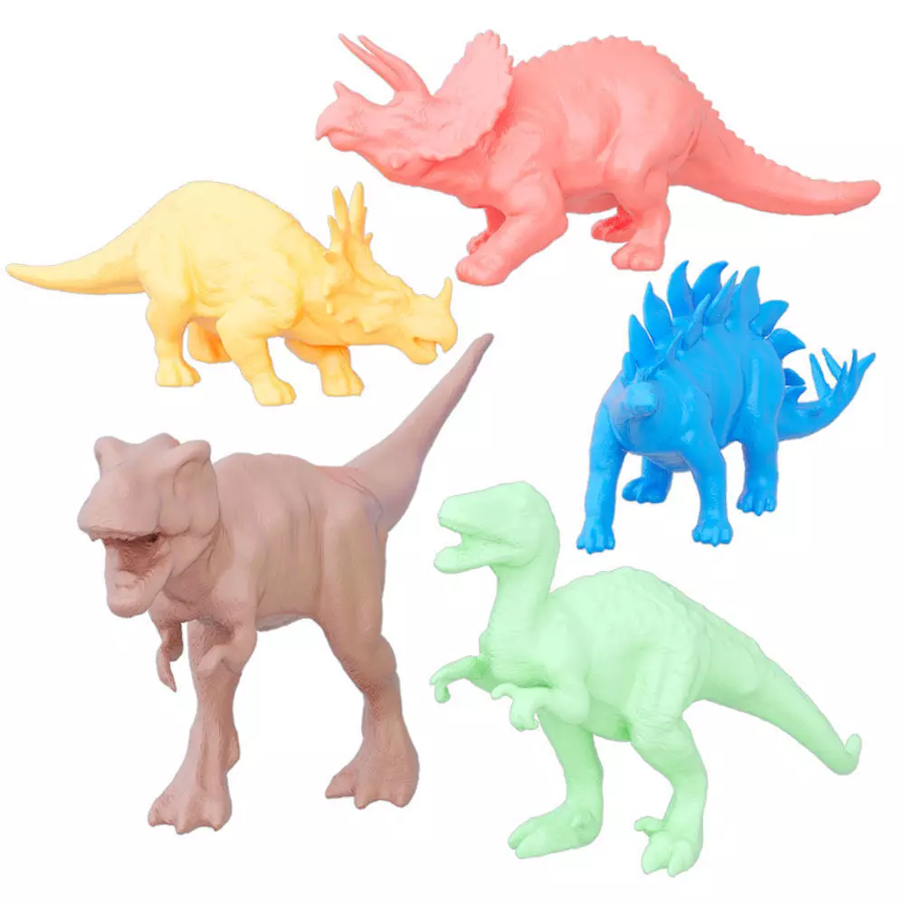 Collection of colored dinosaurs 3D model_0