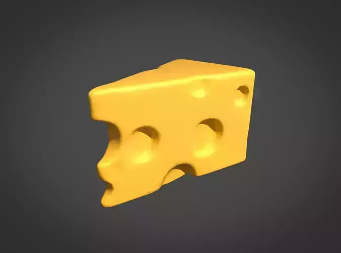 Cheese piece of Low-poly 3D model