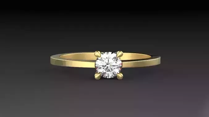 solitaire ring model with one gem diamond model