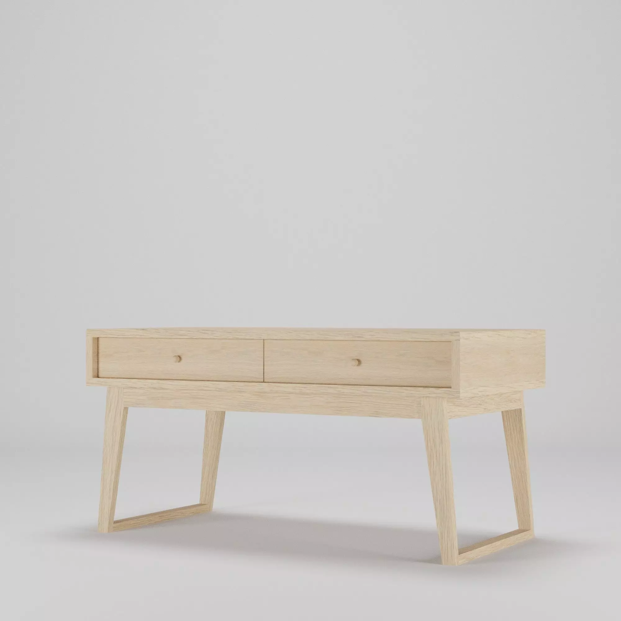Wood Table with drawers Low-poly 3D model_0