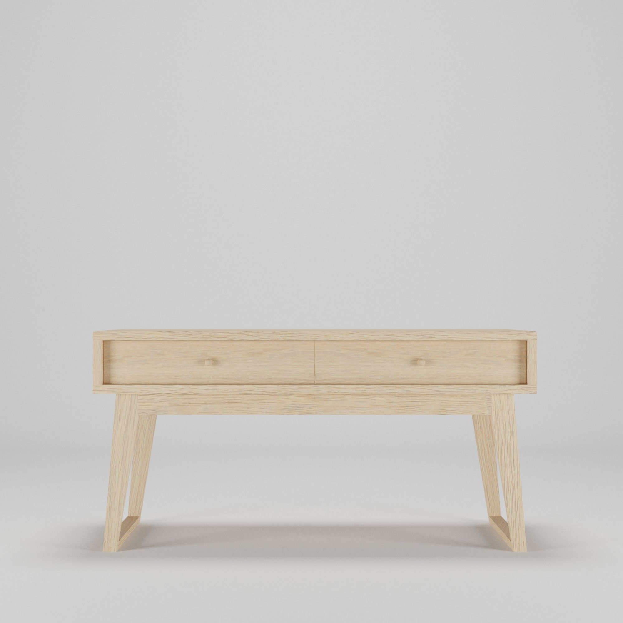 Wood Table with drawers Low-poly 3D model_1