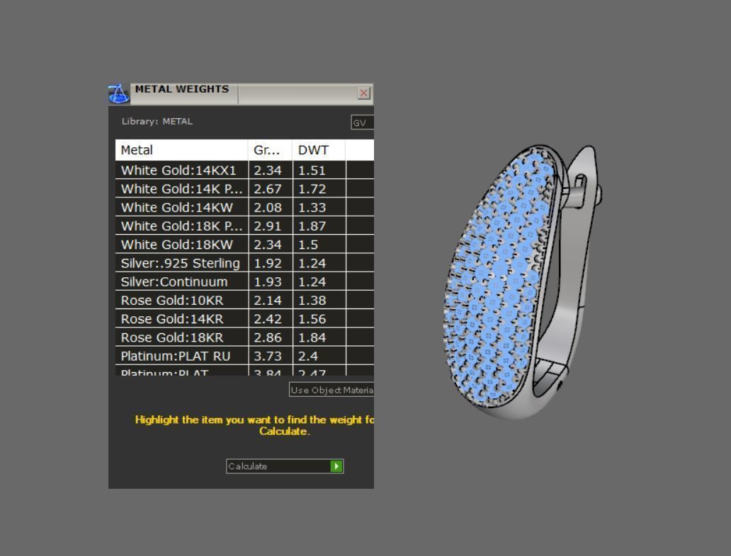 Luxury earring with diamonds  3D print model_13