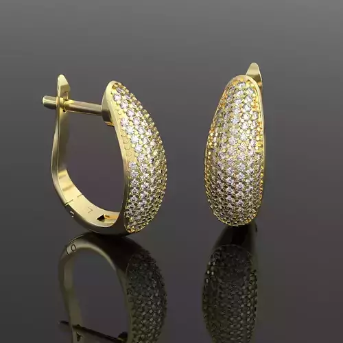 Luxury earring with diamonds  3D print model