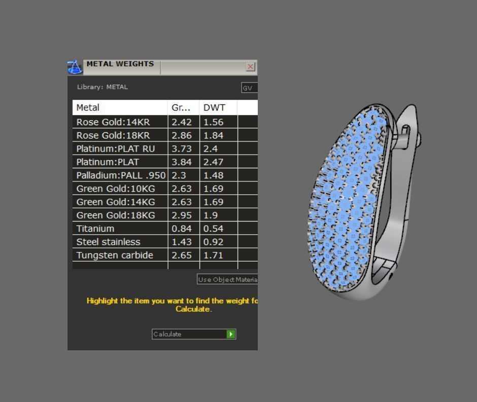 Luxury earring with diamonds  3D print model_14