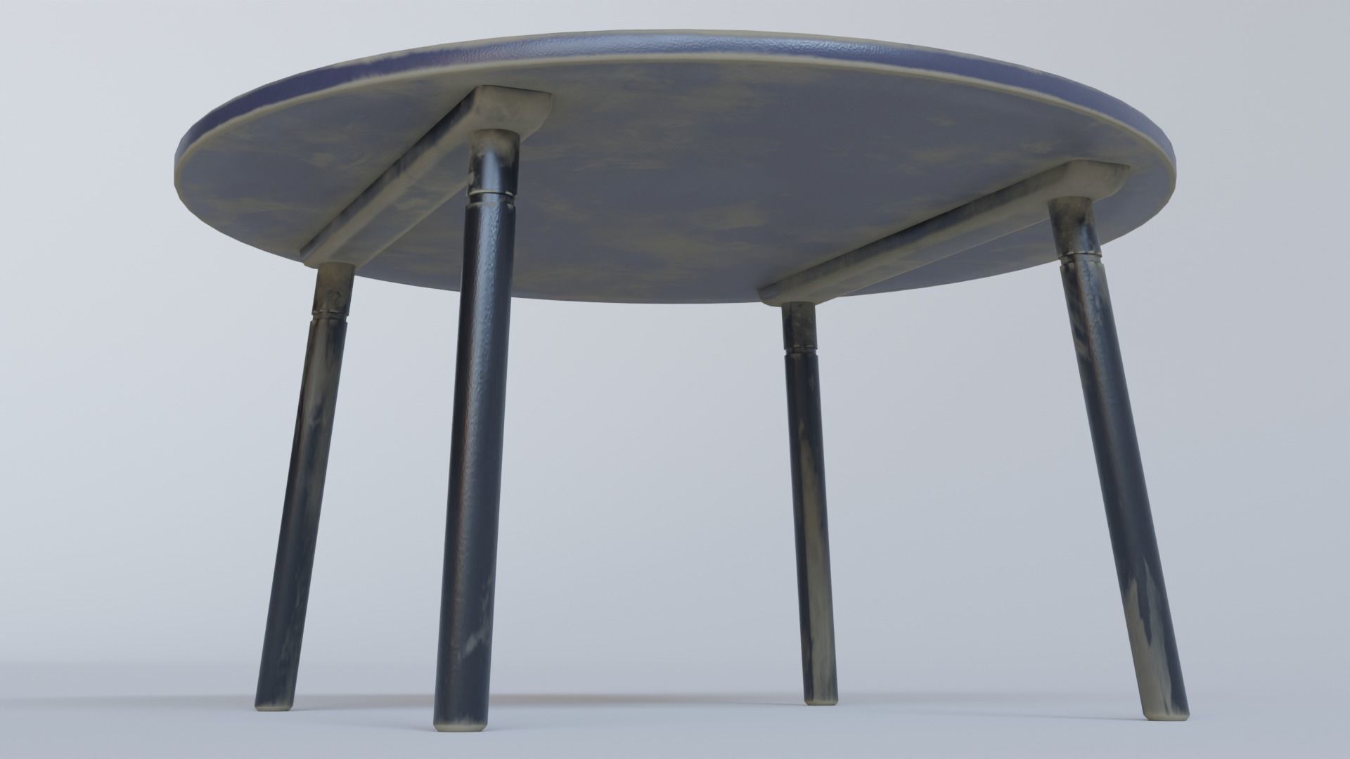 Table round with legs Low-poly 3D model_7