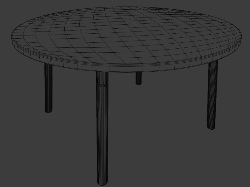 Table round with legs Low-poly 3D model_18