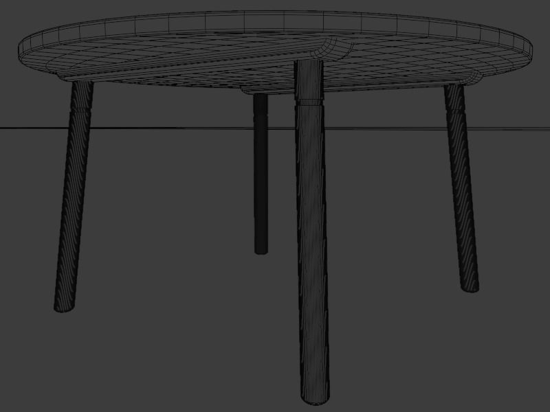 Table round with legs Low-poly 3D model_19