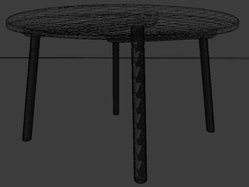 Table round with legs Low-poly 3D model_20