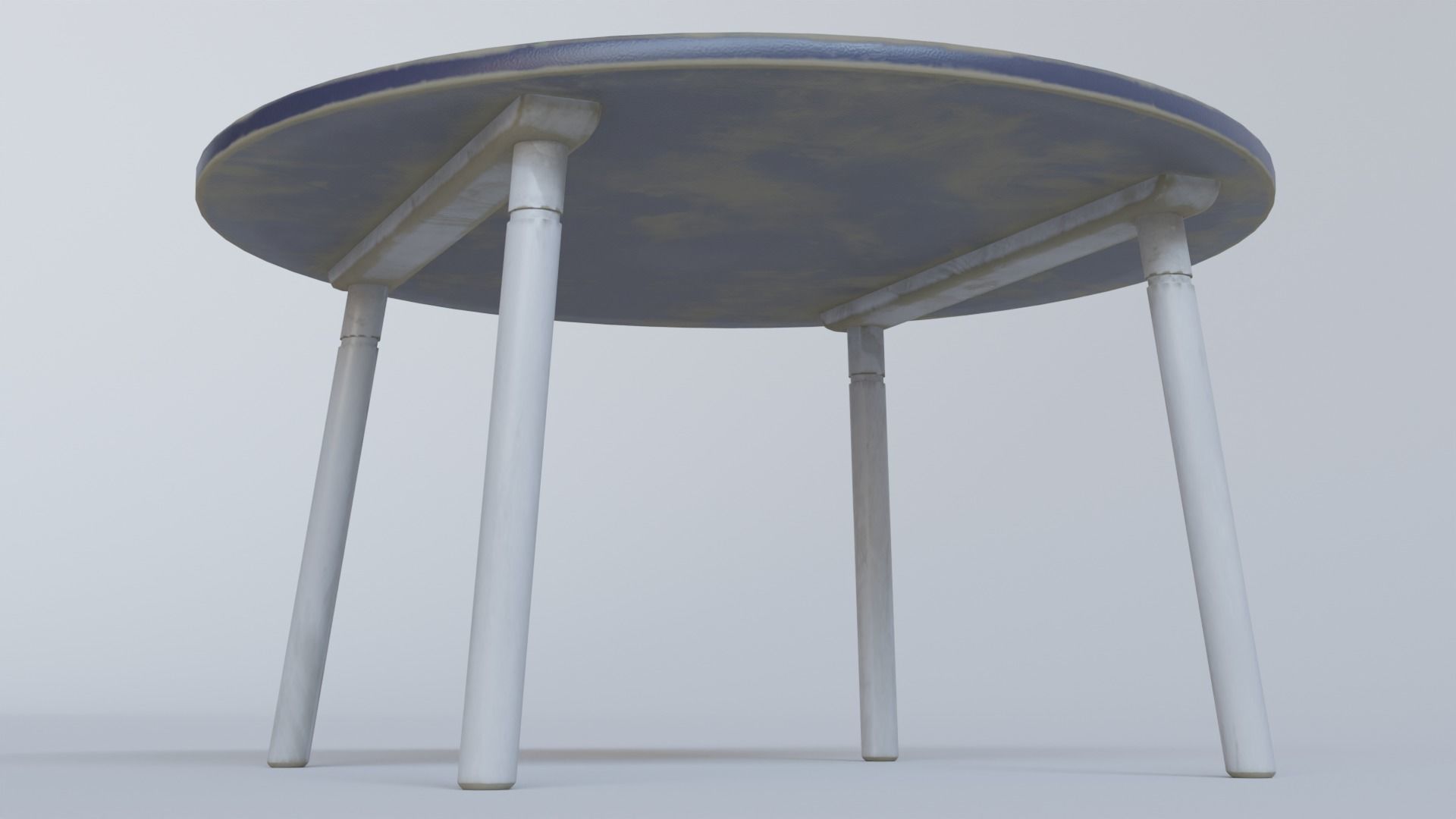 Table round with legs Low-poly 3D model_8