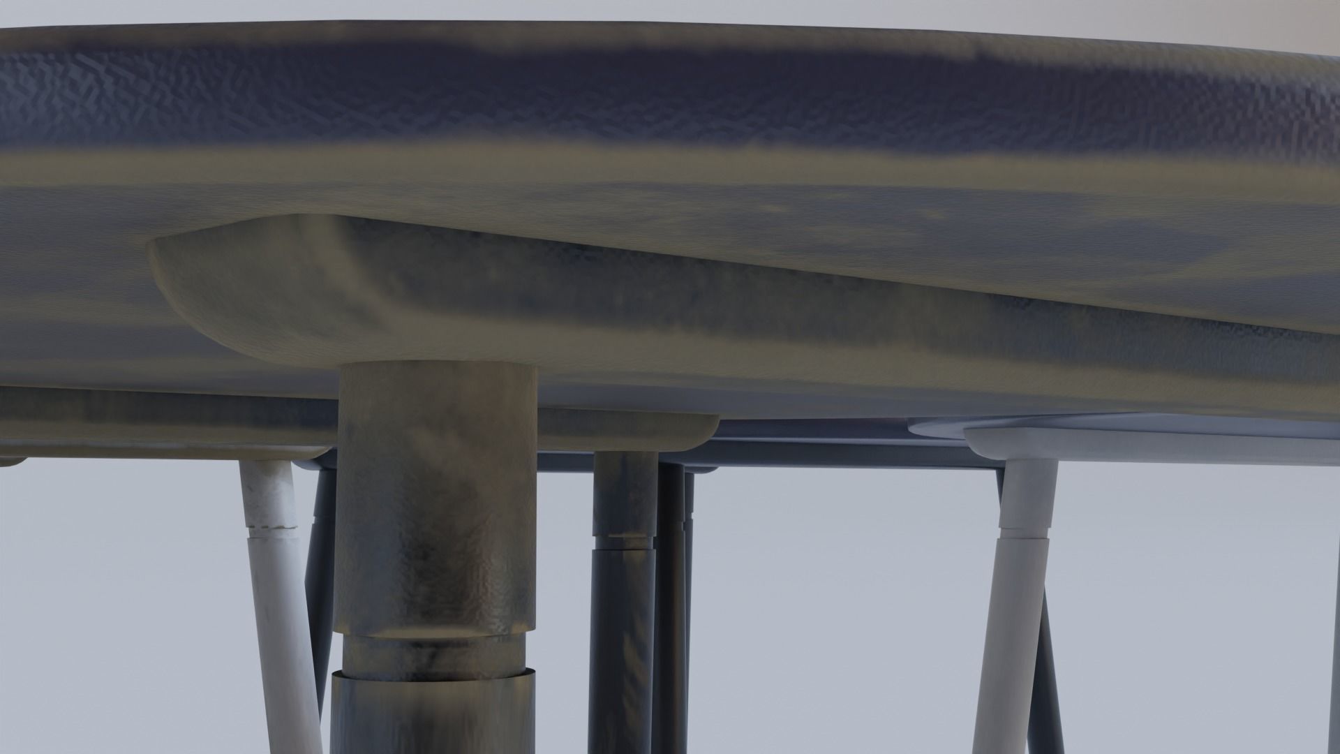 Table round with legs Low-poly 3D model_10