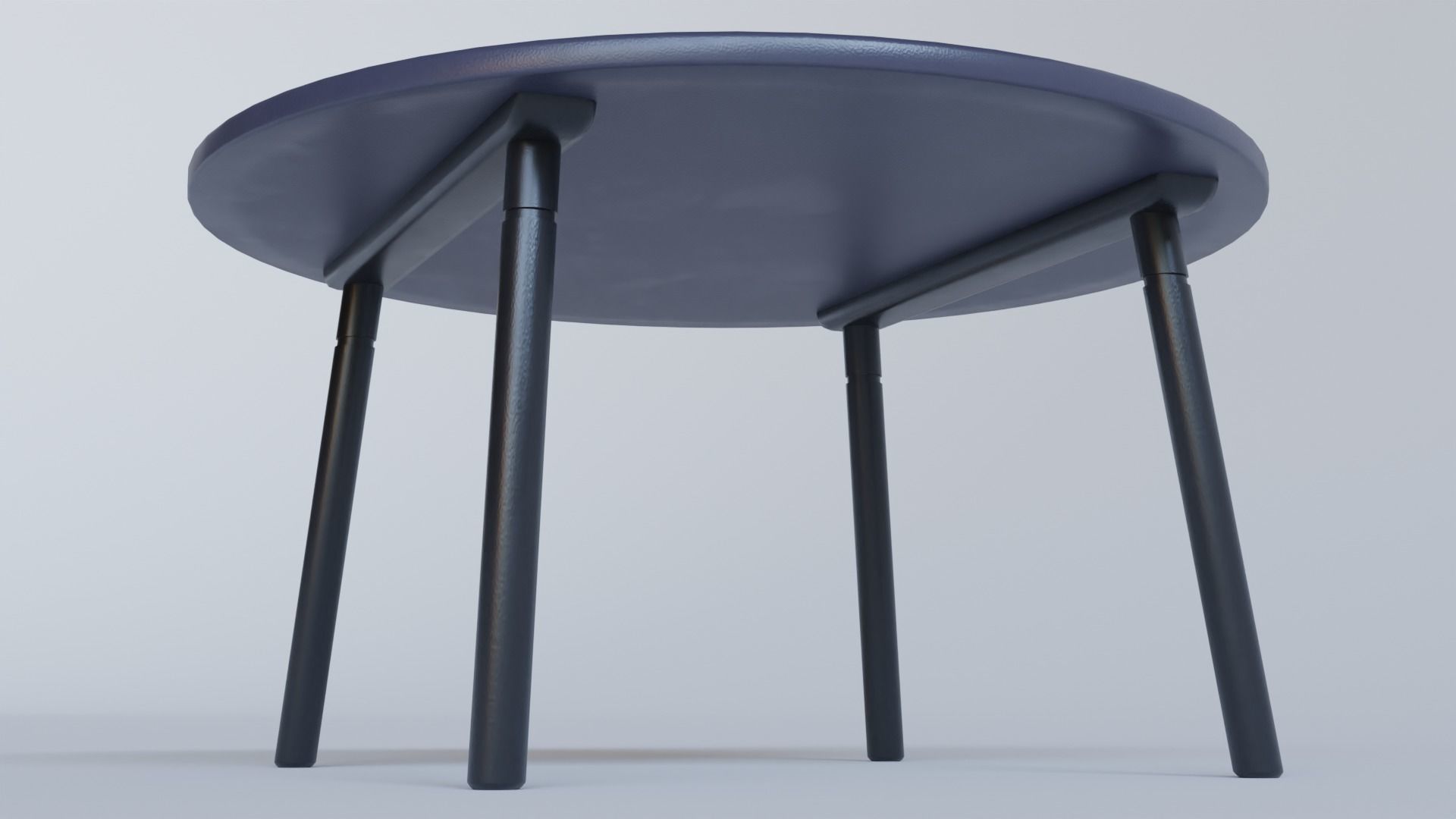 Table round with legs Low-poly 3D model_5