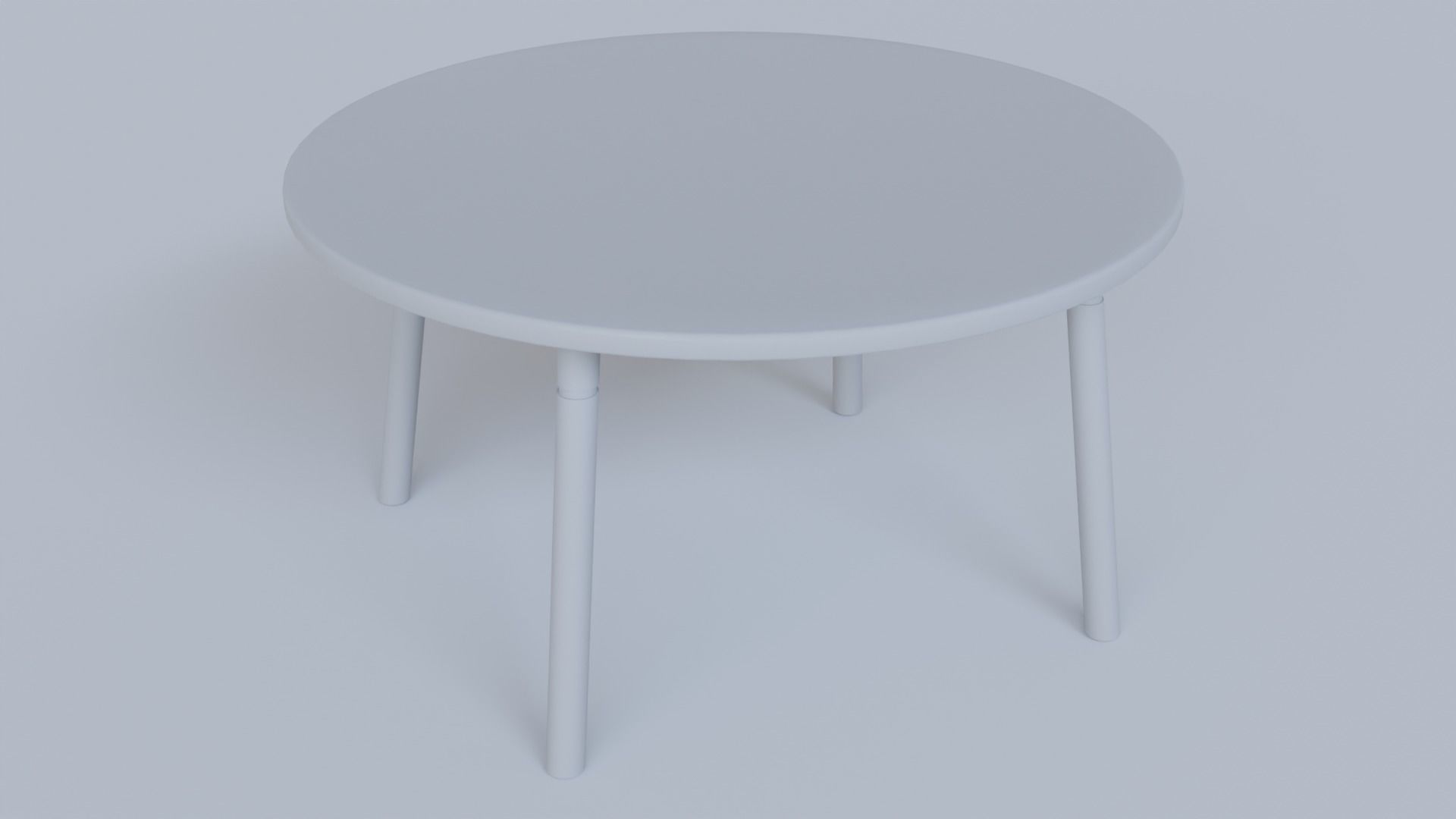 Table round with legs Low-poly 3D model_16