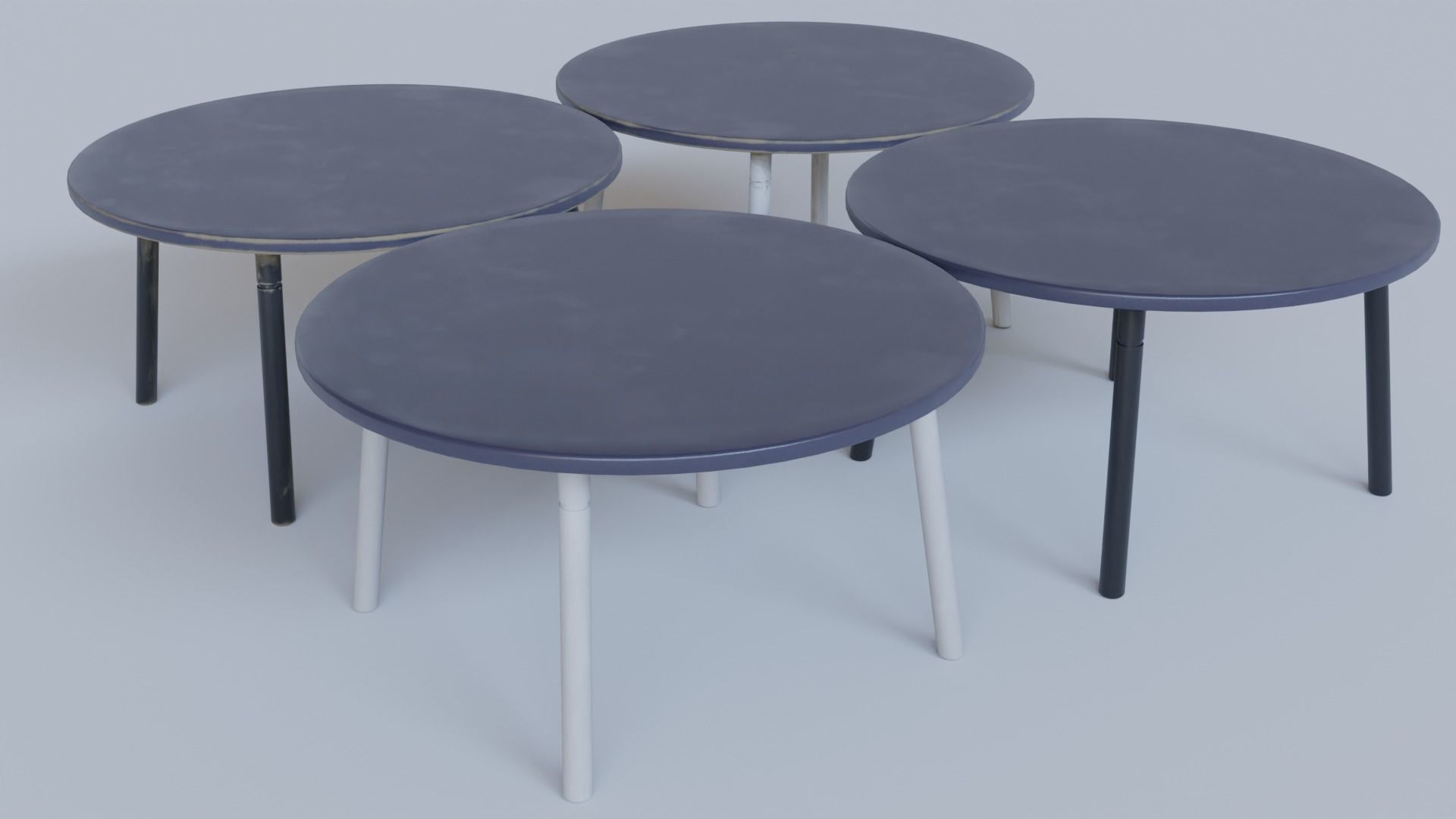 Table round with legs Low-poly 3D model_13