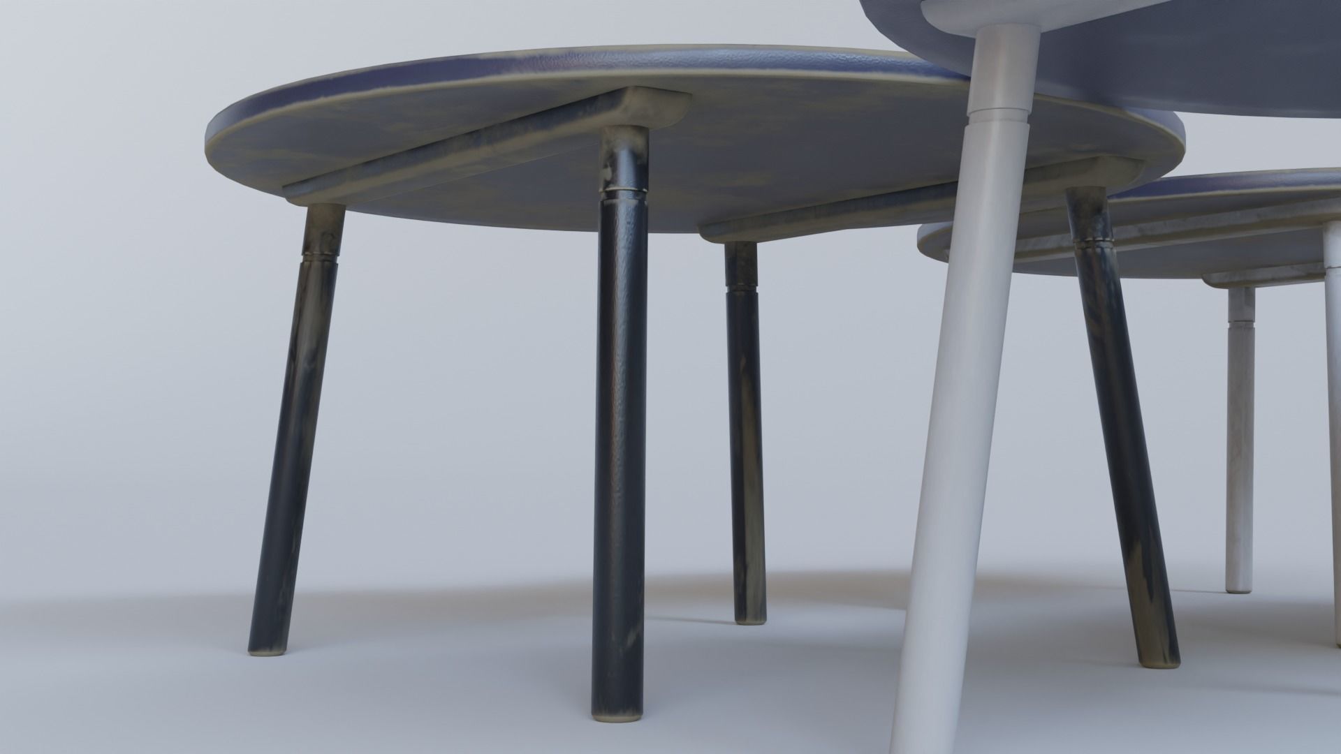 Table round with legs Low-poly 3D model_9