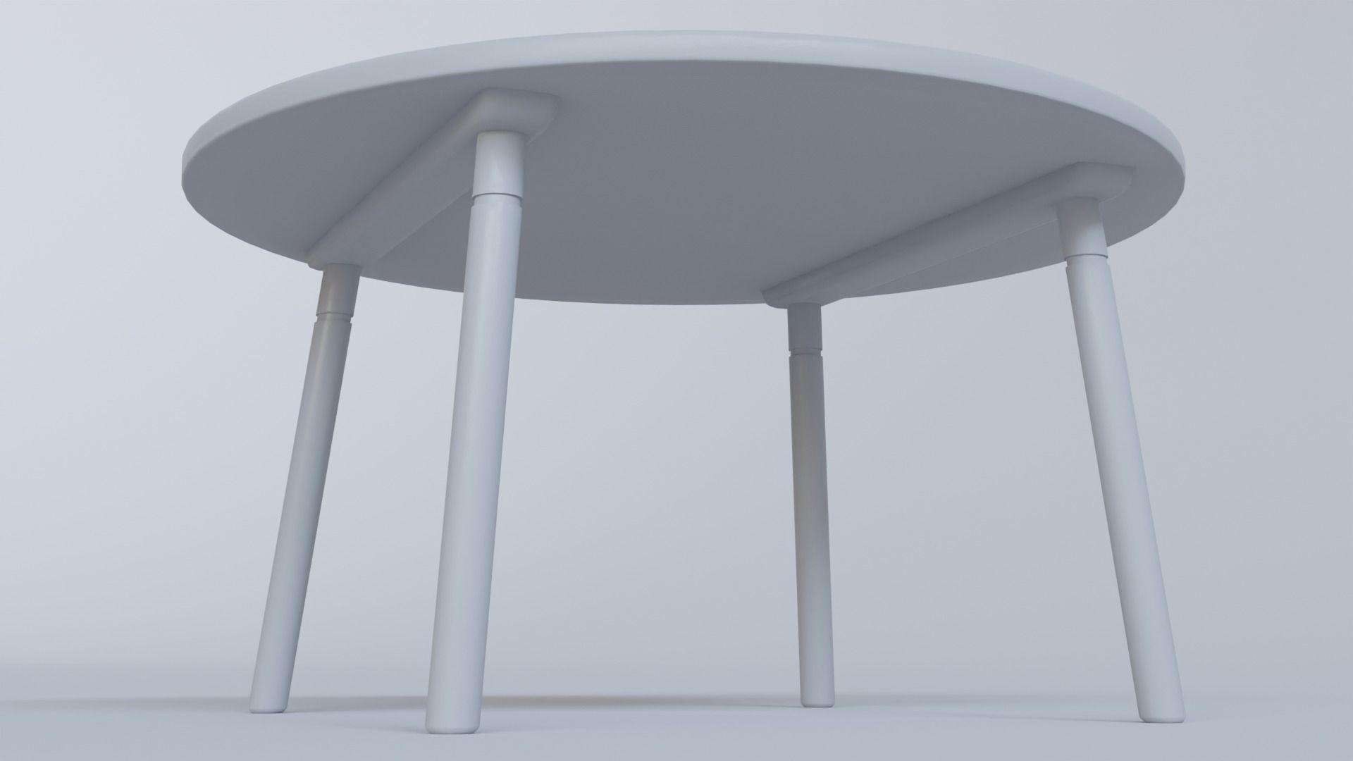 Table round with legs Low-poly 3D model_17