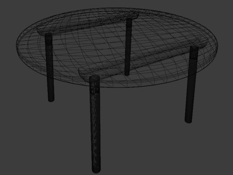 Table round with legs Low-poly 3D model_21