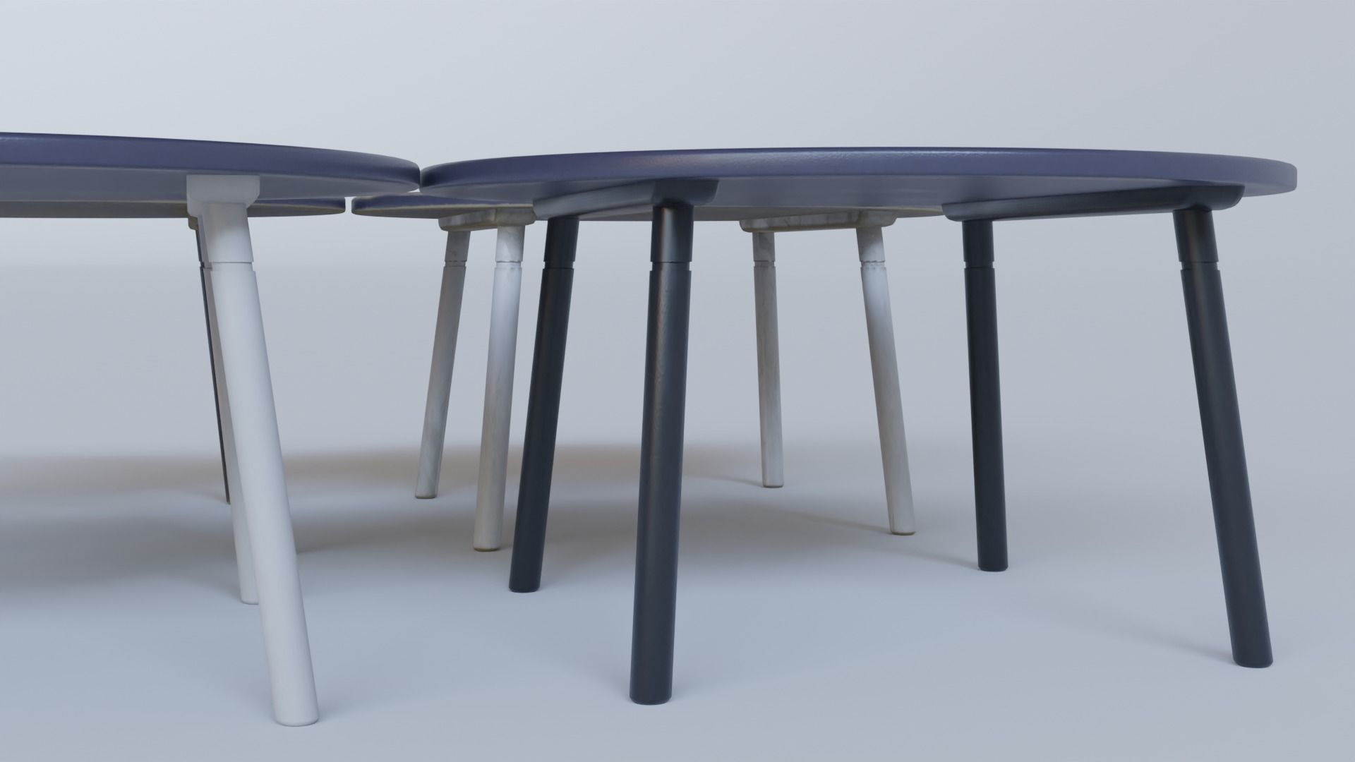 Table round with legs Low-poly 3D model_14
