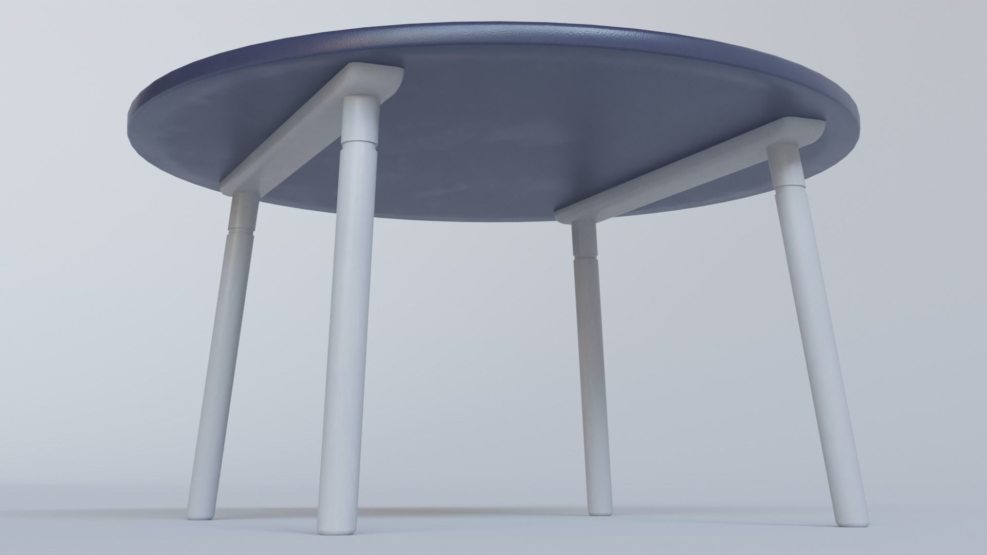 Table round with legs Low-poly 3D model_6