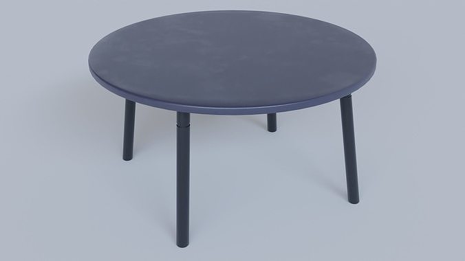 Table round with legs Low-poly 3D model