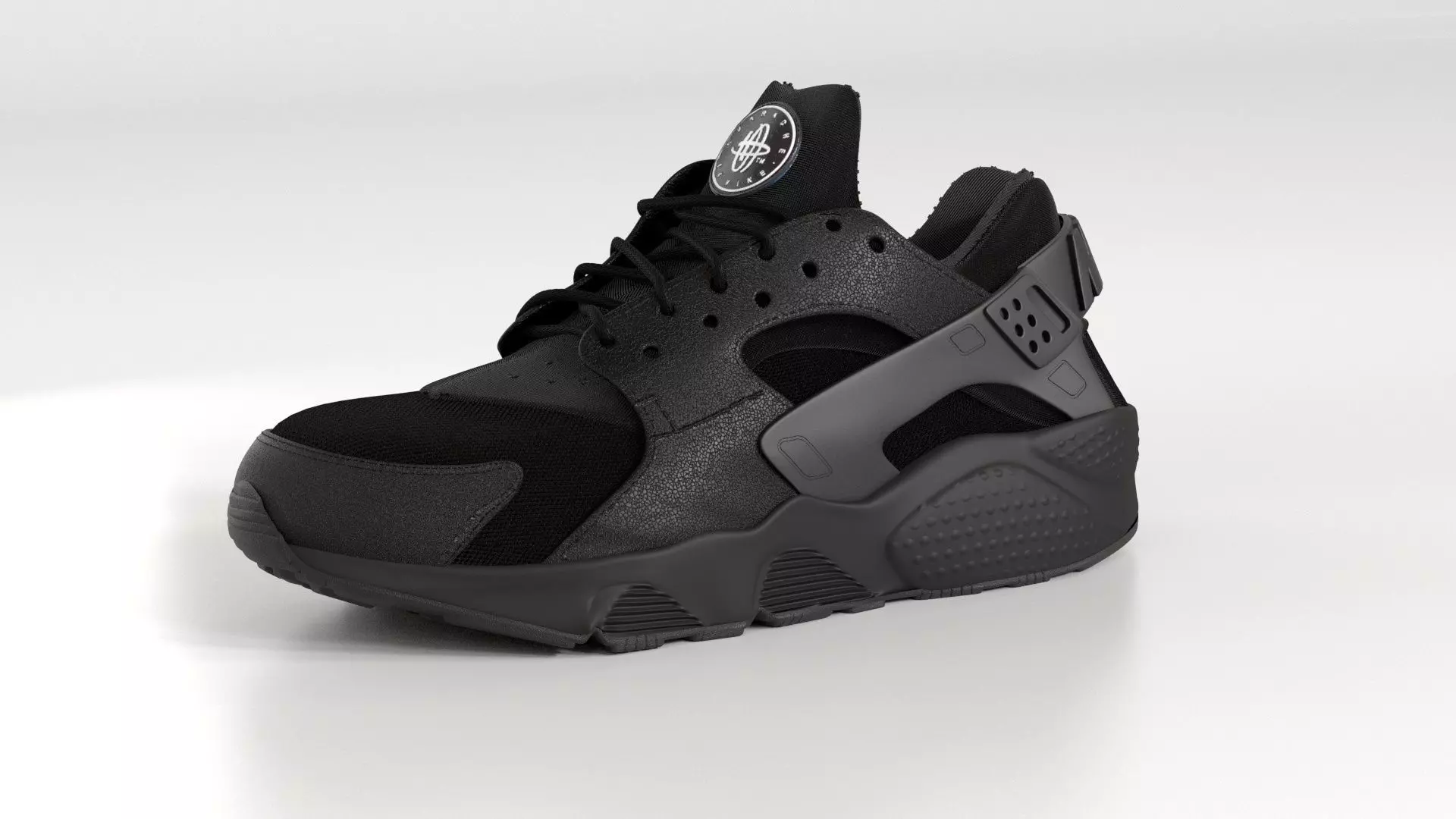 Nike Air Huarache Triple Black 3D model_0