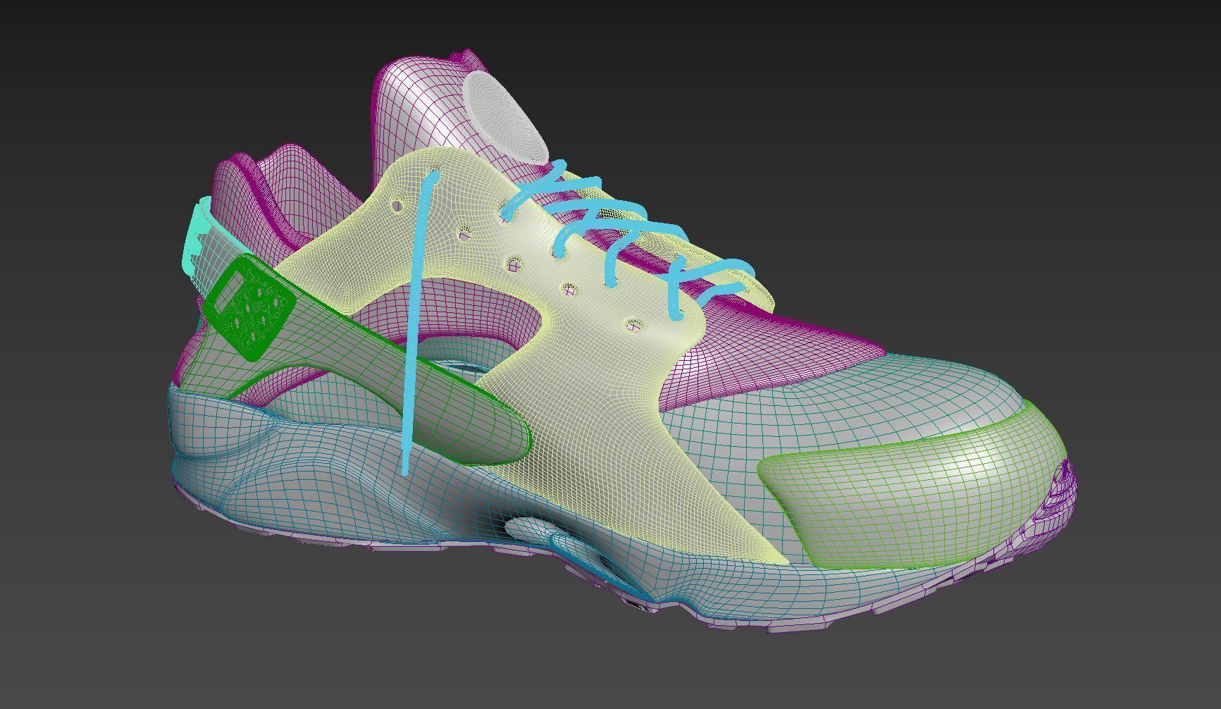 Nike Air Huarache Triple Black 3D model_10