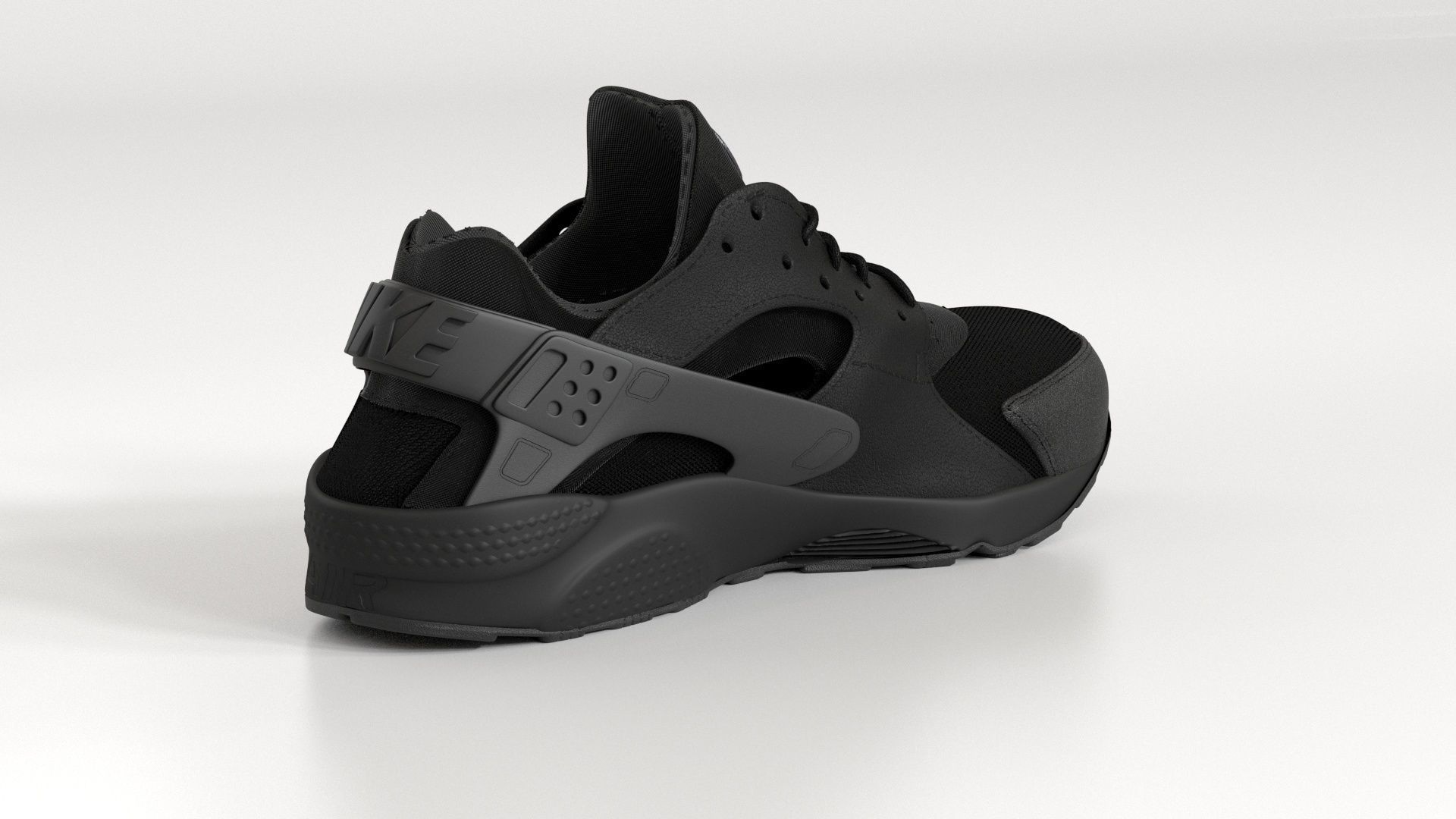 Nike Air Huarache Triple Black 3D model_4