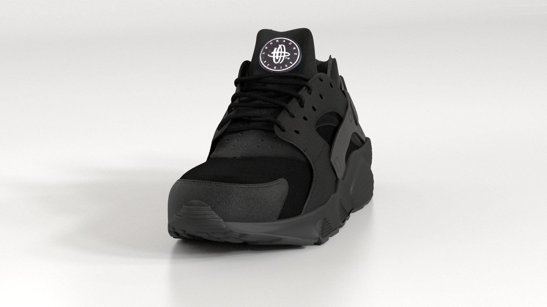 Nike Air Huarache Triple Black 3D model_3