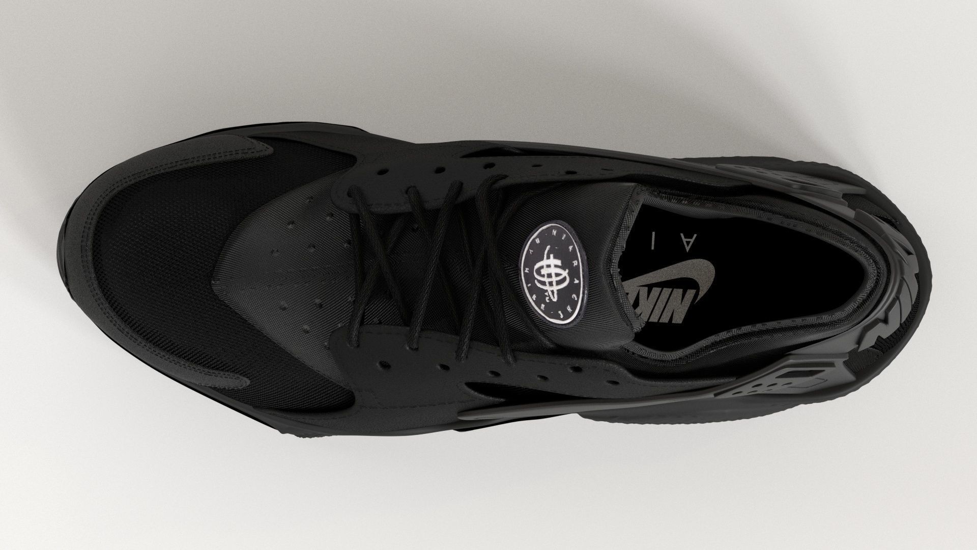 Nike Air Huarache Triple Black 3D model_6