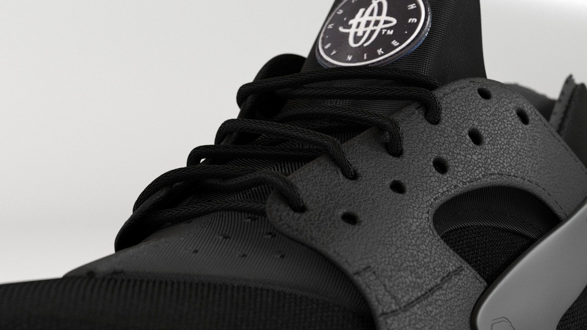Nike Air Huarache Triple Black 3D model_2