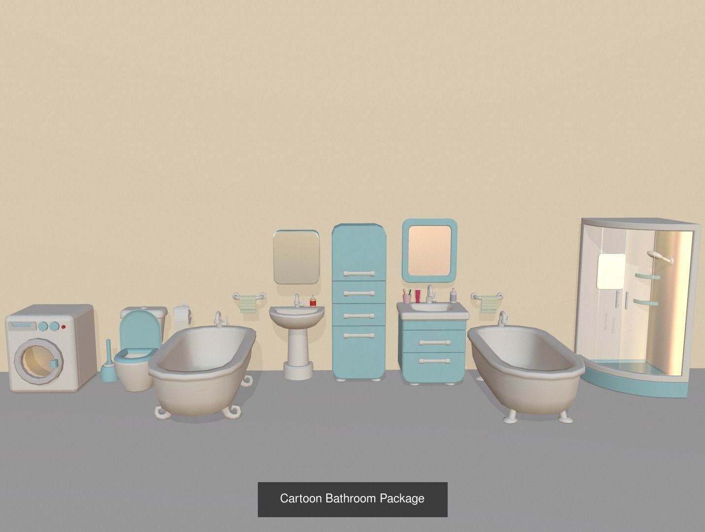 Carton furniture MEGA pack 3D Model Collection_4