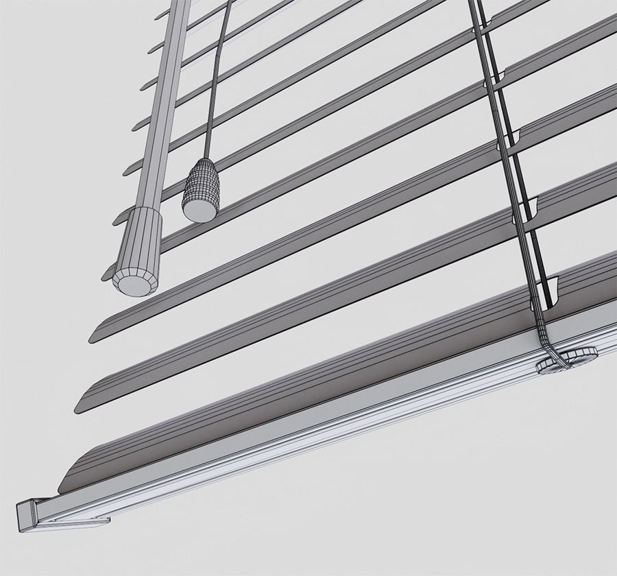 Window PVC Blinds Low-poly 3D model_8
