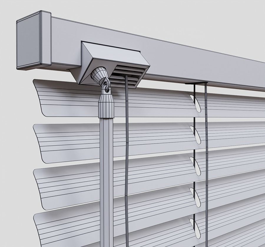Window PVC Blinds Low-poly 3D model_7
