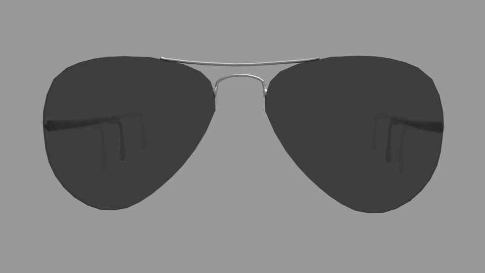 Aviator Sunglasses Low-poly 3D model_1