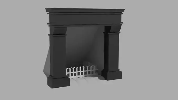 Fireplace with door