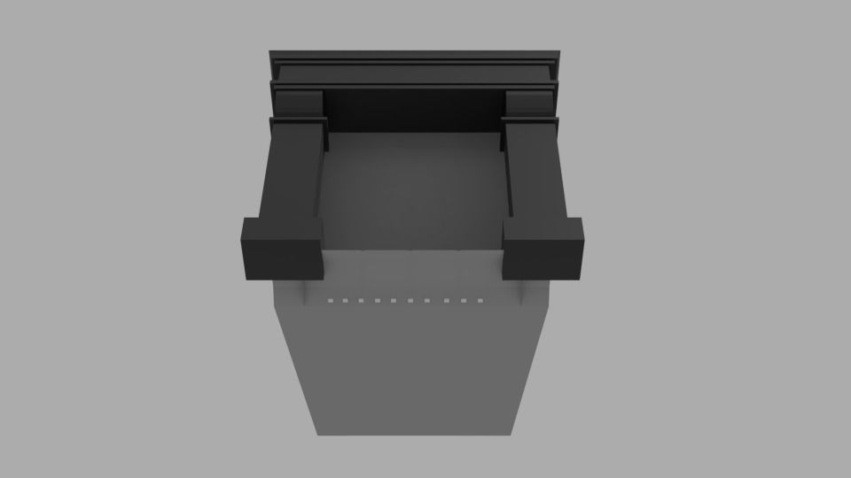 Fireplace with door 3D model_2