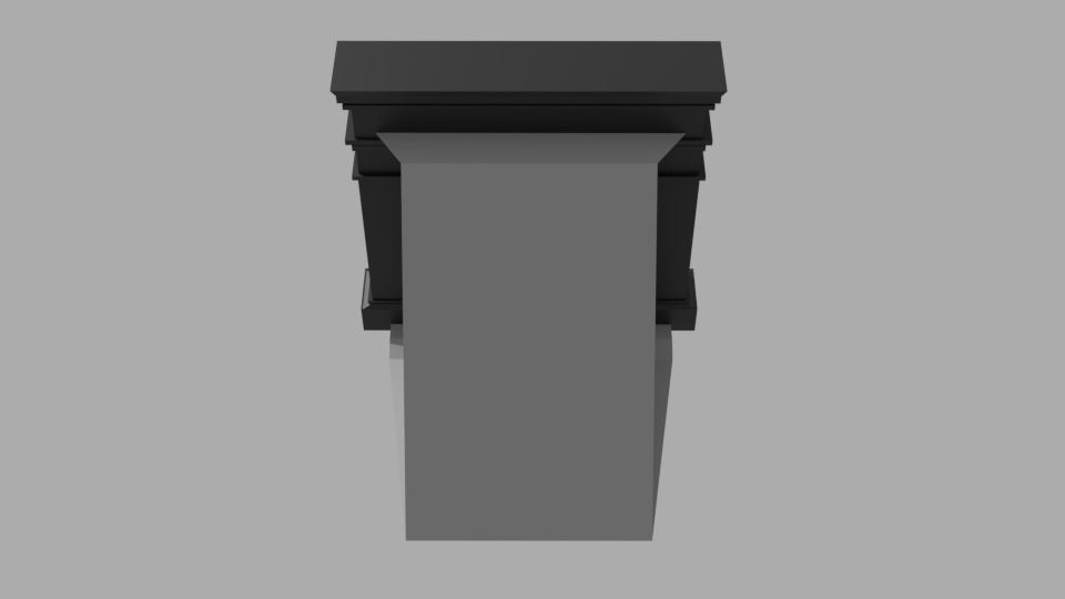 Fireplace with door 3D model_4