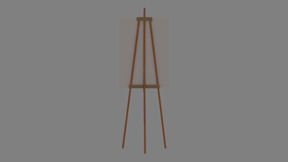 Easel with board Low-poly 3D model_4