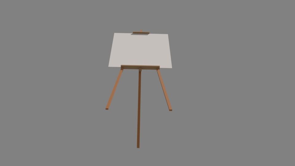 Easel with board Low-poly 3D model_3