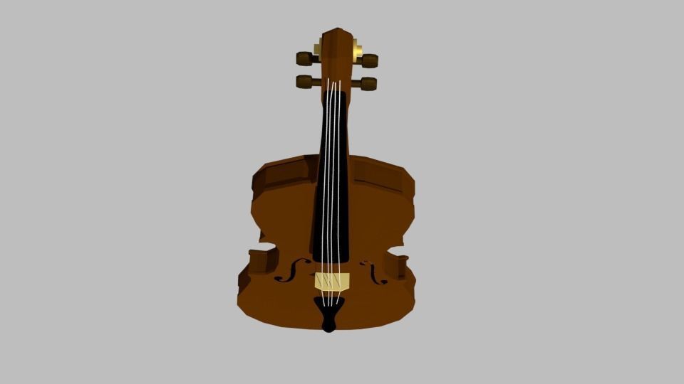 Double Bass Low-poly 3D model_4