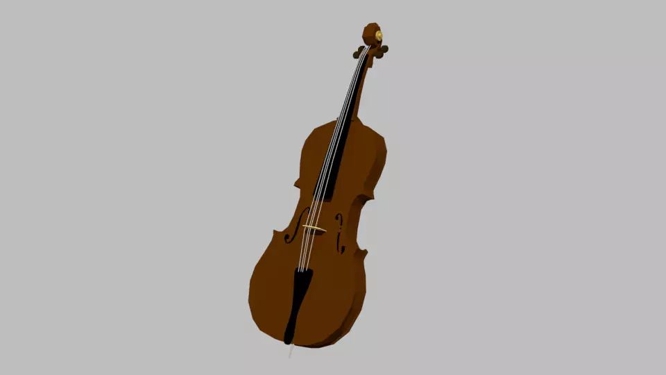 Double Bass Low-poly 3D model_0