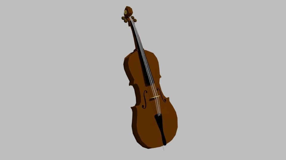 Double Bass Low-poly 3D model_2