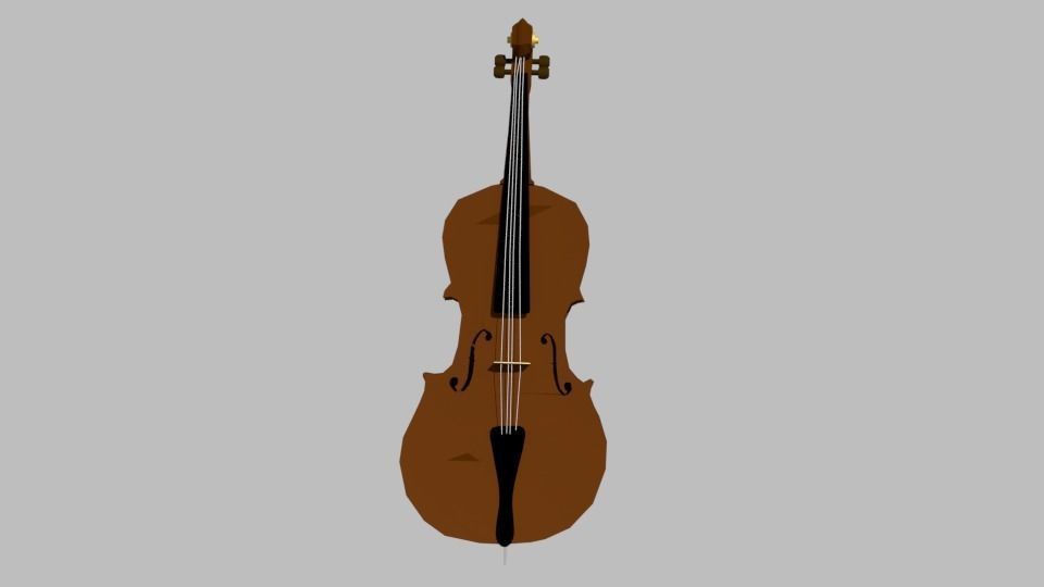 Double Bass Low-poly 3D model_1
