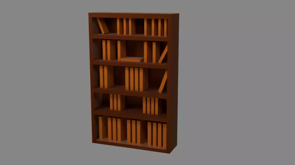 Model 033 bookcase Low-poly 3D model_0