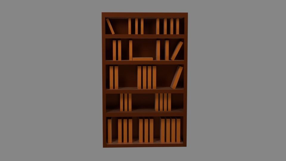 Model 033 bookcase Low-poly 3D model_1