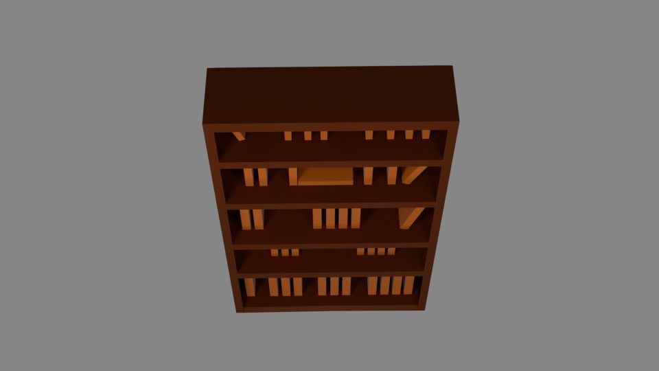 Model 033 bookcase Low-poly 3D model_3