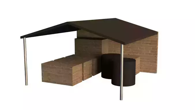 Storage Shed Low-poly 3D model