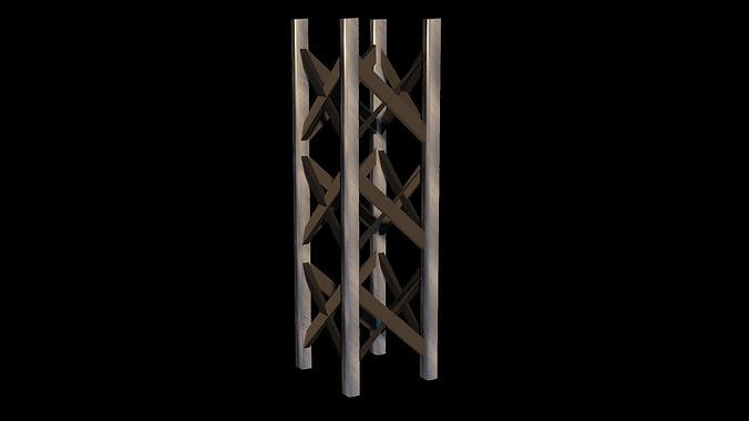 Scaffold tall metal structure Free low-poly 3D model